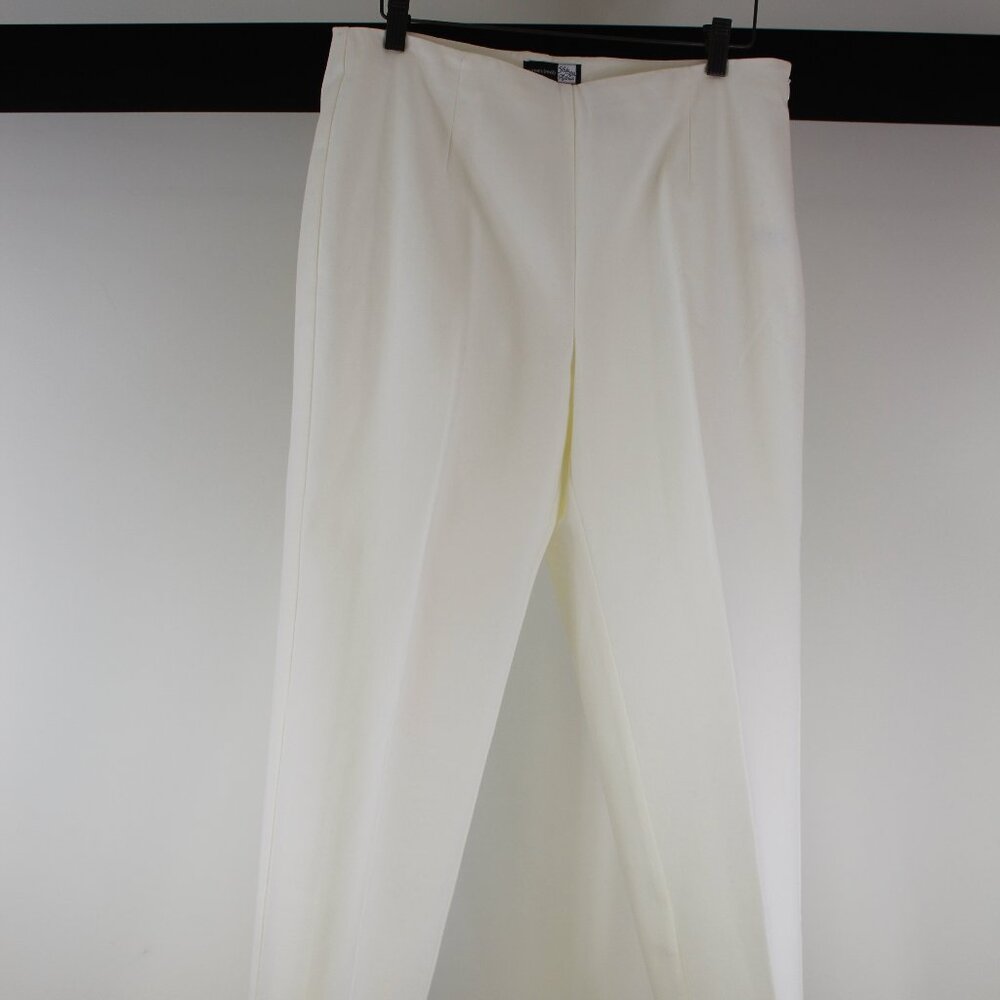 NWT Saks Fifth Avenue Real White Cropped Pants Sz 10 High Rise Minimalist Luxury